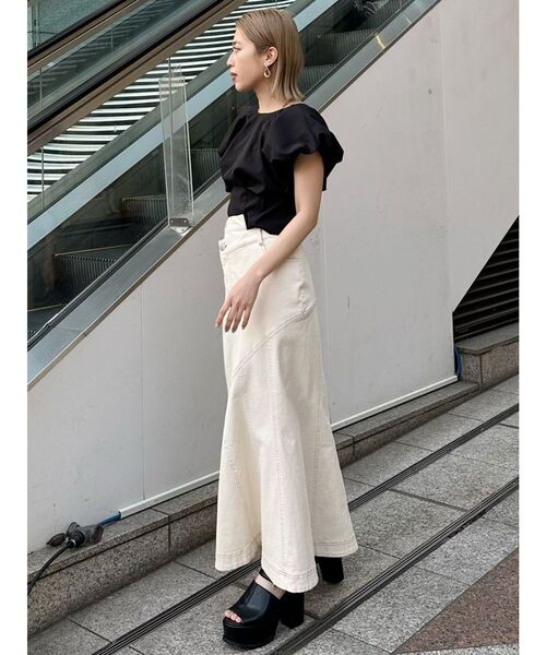 MURUA（ムルーア）の「2WAYウエストタックショートトップス（シャツ/ブラウス・レディース・レッド/ネイビー/ホワイト/ブラック・FREE）」の22枚目の写真