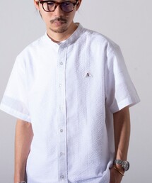 GEVACO | 【GEVACO/ゲバコ】シアサッカーバンドカラー半袖シャツ シアートップス(シャツ/ブラウス)