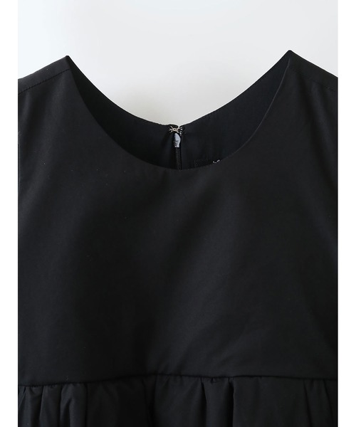 enchainement（アンシェヌマン）の「スリーブレスギャザードレス（シャツワンピース・レディース・オフホワイト/ブラック・フリー）」の16枚目の写真