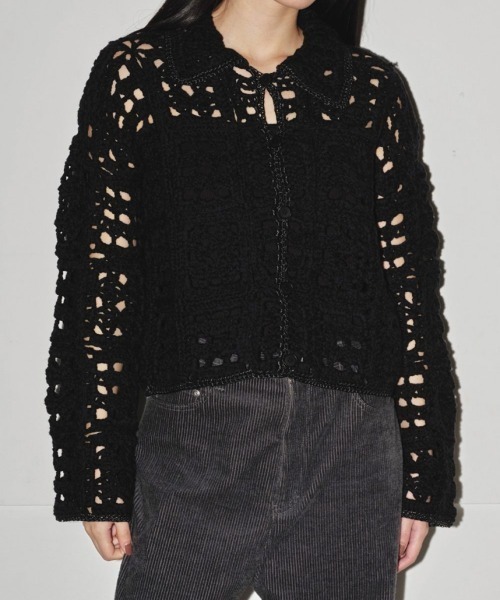 【新品】TODAYFUL Crochet Knit Shirts 今期 新作 TODAYFUL (トゥデイフル）Mohair Crochet Knitshirts☆ 25秋冬