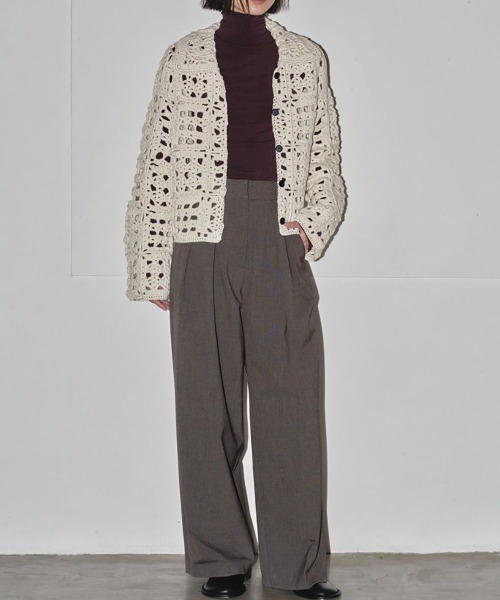 TODAYFUL◆ニット・セーター(薄手)/FREE/ポリエステル/WHT/12310514/Crochet Over Shirt TODAYFUL（トゥデイフル）の「TODAYFUL Crochet Knit Shirts
