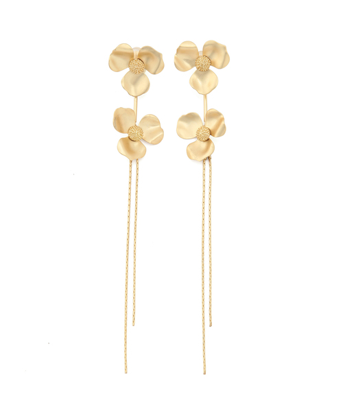 VIS（ビス）の「【追加】 ダブルフラワーイヤリング（イヤリング・レディース・シルバー/ゴールド・FREE）」の4枚目の写真