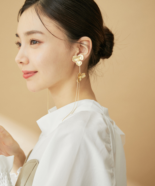 VIS（ビス）の「【追加】 ダブルフラワーイヤリング（イヤリング・レディース・シルバー/ゴールド・FREE）」の11枚目の写真