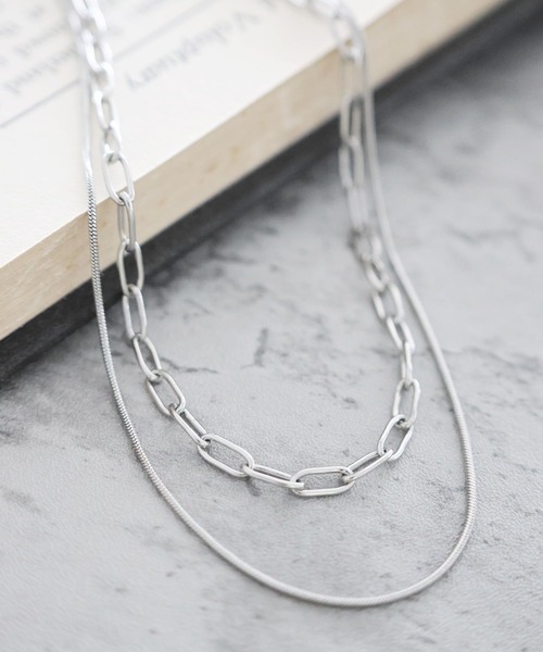 LEPSIM(レプシィム)の「ステンレス2連ネックレス 110330(ネックレス・レディース・シルバー/シルバー系その他/ゴールド・ONE SIZE)」の1枚目の写真