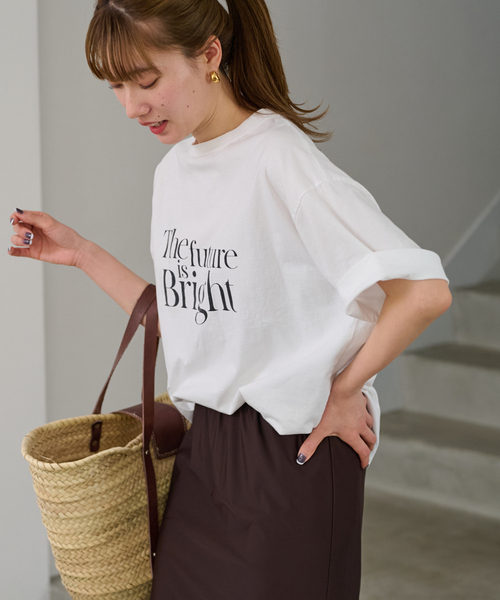 FRAMeWORK(フレームワーク)の「Bright ロゴTシャツ(Tシャツ/カットソー・レディース・チャコールグレー/ホワイト・FREE)」の15枚目の写真