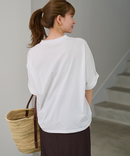 FRAMeWORK(フレームワーク)の「Bright ロゴTシャツ(Tシャツ/カットソー・レディース・チャコールグレー/ホワイト・FREE)」の18枚目の写真