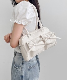 【Y2Kガーリー】 【 8色展開 】 ダブルリボンデザイン ハンドバッグ/ペットボトル収納