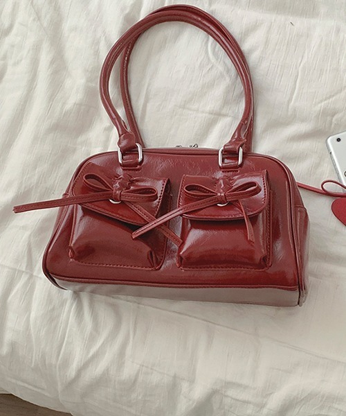 新品　TTMAB ティティマブ　ハンドバッグ　リボン　バレエコア　レッド　Y2K ☆TTMAB☆送料込み☆韓国☆大人気☆Ribbon small baguette bag