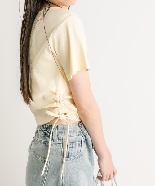 OLIVE des OLIVE(オリーブデオリーブ)の「裾ドロストTシャツ 1041060610(Tシャツ/カットソー・レディース・オフホワイト/ブラック/サックスブルー/イエロー/ピンク/ブラック系その他・FREE)」の19枚目の写真