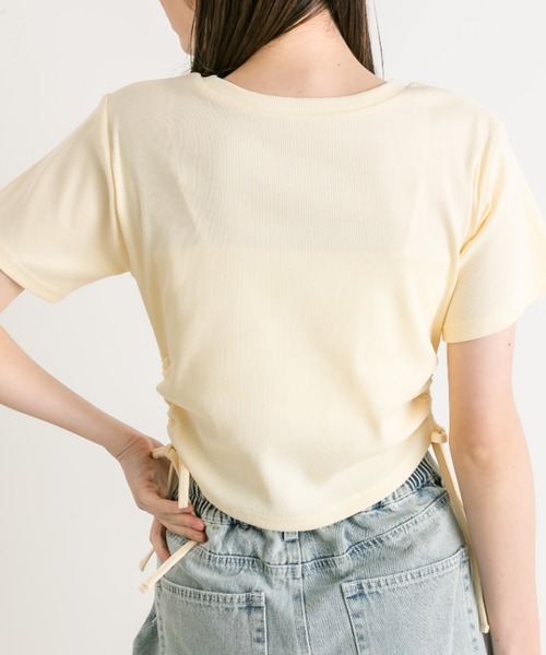 OLIVE des OLIVE(オリーブデオリーブ)の「裾ドロストTシャツ 1041060610(Tシャツ/カットソー・レディース・オフホワイト/ブラック/サックスブルー/イエロー/ピンク/ブラック系その他・FREE)」の9枚目の写真