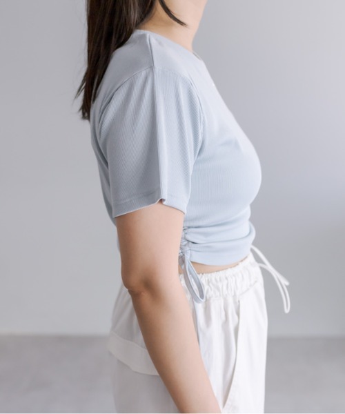 OLIVE des OLIVE(オリーブデオリーブ)の「裾ドロストTシャツ 1041060610(Tシャツ/カットソー・レディース・オフホワイト/ブラック/サックスブルー/イエロー/ピンク/ブラック系その他・FREE)」の11枚目の写真