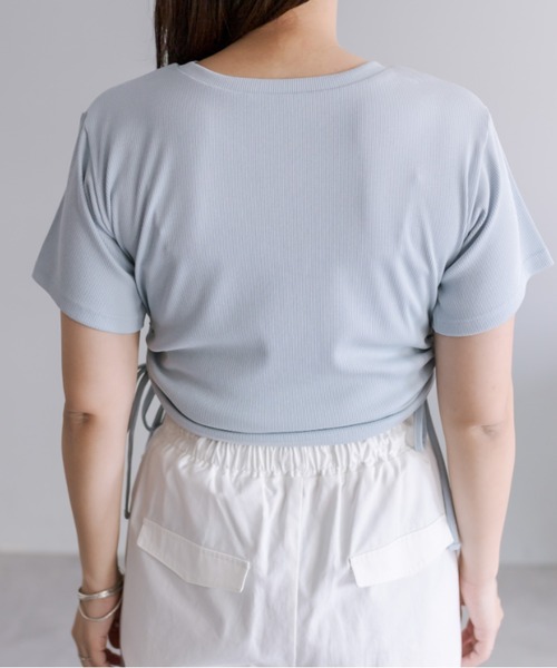 OLIVE des OLIVE(オリーブデオリーブ)の「裾ドロストTシャツ 1041060610(Tシャツ/カットソー・レディース・オフホワイト/ブラック/サックスブルー/イエロー/ピンク/ブラック系その他・FREE)」の12枚目の写真