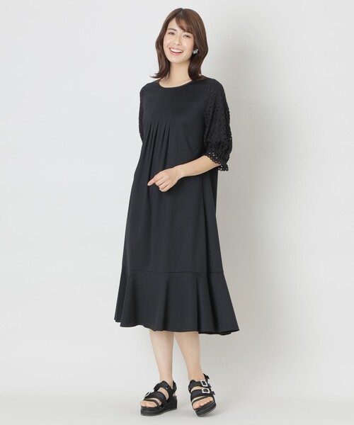 【セール】レースコットンポンチ ワンピース（ワンピース）｜TO BE CHIC（トゥー ビー シック）