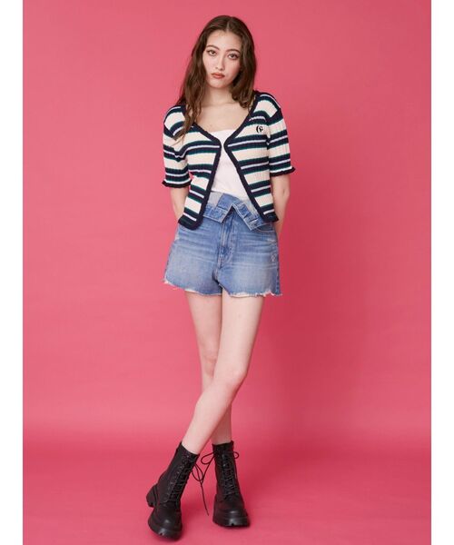 EVRIS（エヴリス）の「ワンポイントフリルニットカーディガン（カーディガン/ボレロ・レディース・ブラック/その他1/ピンク・FREE）」の18枚目の写真