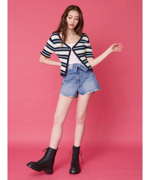 EVRIS（エヴリス）の「ワンポイントフリルニットカーディガン（カーディガン/ボレロ・レディース・ブラック/その他1/ピンク・FREE）」の19枚目の写真