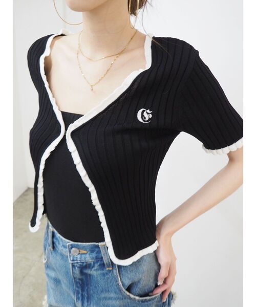 EVRIS（エヴリス）の「ワンポイントフリルニットカーディガン（カーディガン/ボレロ・レディース・ブラック/その他1/ピンク・FREE）」の22枚目の写真