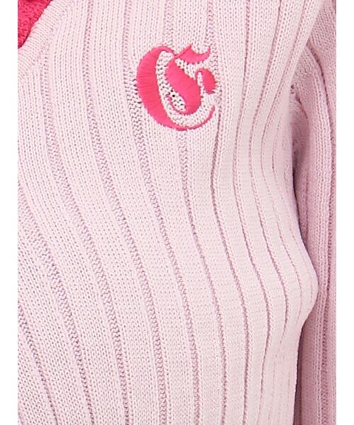 EVRIS（エヴリス）の「ワンポイントフリルニットカーディガン（カーディガン/ボレロ・レディース・ブラック/その他1/ピンク・FREE）」の5枚目の写真