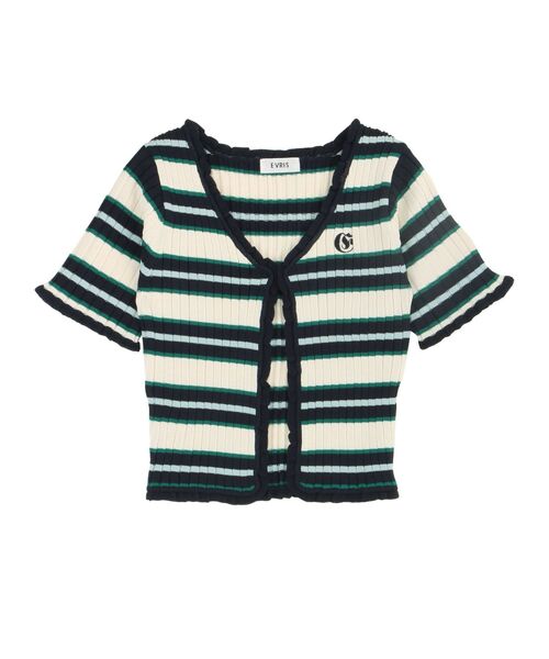 EVRIS（エヴリス）の「ワンポイントフリルニットカーディガン（カーディガン/ボレロ・レディース・ブラック/その他1/ピンク・FREE）」の9枚目の写真