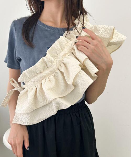 WEGO(ウィゴー)の「WEGO/ポコポコマルチWAY付けフリル(付け襟・レディース・ブラック/オフホワイト・FREE)」の1枚目の写真