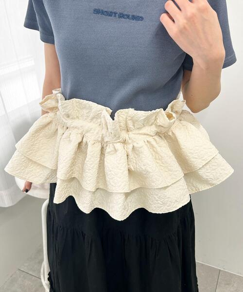 WEGO(ウィゴー)の「WEGO/ポコポコマルチWAY付けフリル(付け襟・レディース・ブラック/オフホワイト・FREE)」の3枚目の写真