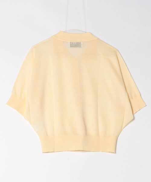 three dots(スリードッツ)の「シャイニーシアー ポロシャツ(ポロシャツ・レディース・ホワイト/ゴールド/イエロー/グリーン系その他・SMALL)」の5枚目の写真