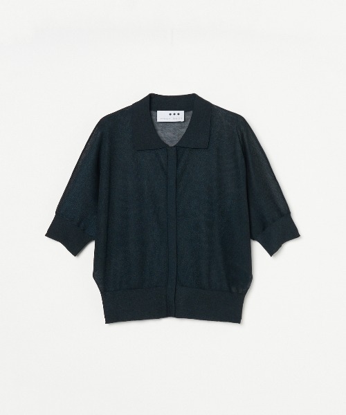 three dots(スリードッツ)の「シャイニーシアー ポロシャツ(ポロシャツ・レディース・ホワイト/ゴールド/イエロー/グリーン系その他・SMALL)」の3枚目の写真