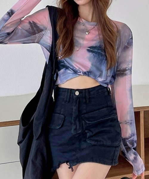 セール】タイダイ柄シアートップス（Tシャツ/カットソー）｜LADY