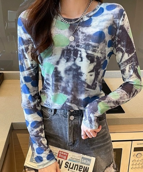 セール】タイダイ柄シアートップス（Tシャツ/カットソー）｜LADY