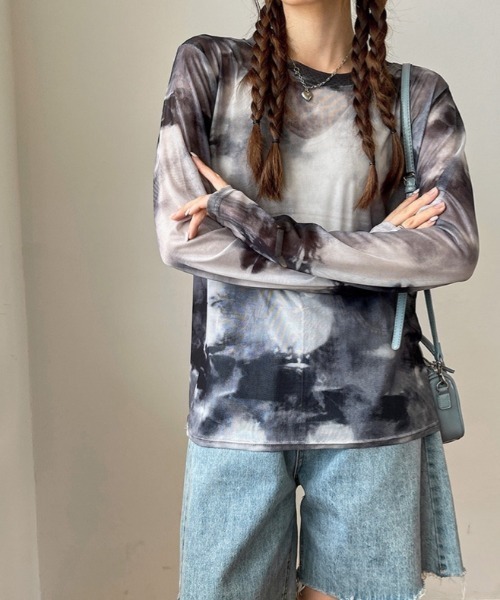 LADY LIKE（レディライク）の「タイダイ柄シアートップス（Tシャツ/カットソー・レディース・ピンク/グレー/その他・M）」の13枚目の写真
