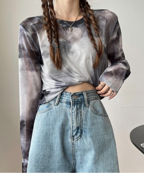 LADY LIKE（レディライク）の「タイダイ柄シアートップス（Tシャツ/カットソー・レディース・ピンク/グレー/その他・M）」の16枚目の写真