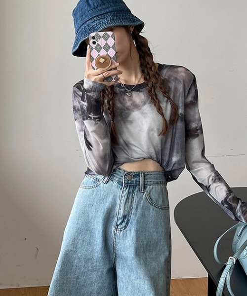 LADY LIKE（レディライク）の「タイダイ柄シアートップス（Tシャツ/カットソー・レディース・ピンク/グレー/その他・M）」の17枚目の写真