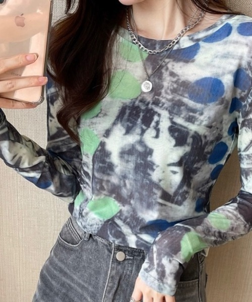 セール】タイダイ柄シアートップス（Tシャツ/カットソー）｜LADY