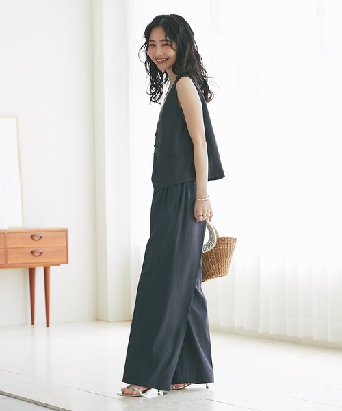 ラブティックボンボン ペーパーニットベスト ネイビー La boutique