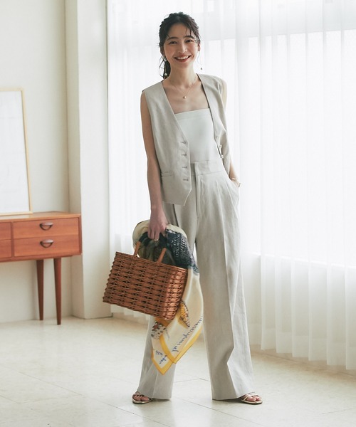 Linen Canvas Long Vest（ジレ）｜L'Appartement（アパルトモン