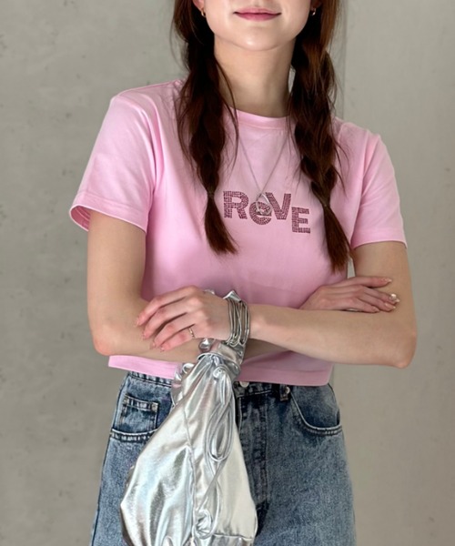 45R Aライン フレア コットン Tシャツ セール】oversize sleeve line ringer T-shirt/オーバーサイズ
