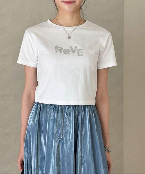 Per sist ence(パーシエンス)の「ラインストーンクロップドTシャツ(Tシャツ/カットソー・レディース・ピンク/ブラック/カーキ/オフホワイト/チャコールグレー・FREE)」の22枚目の写真