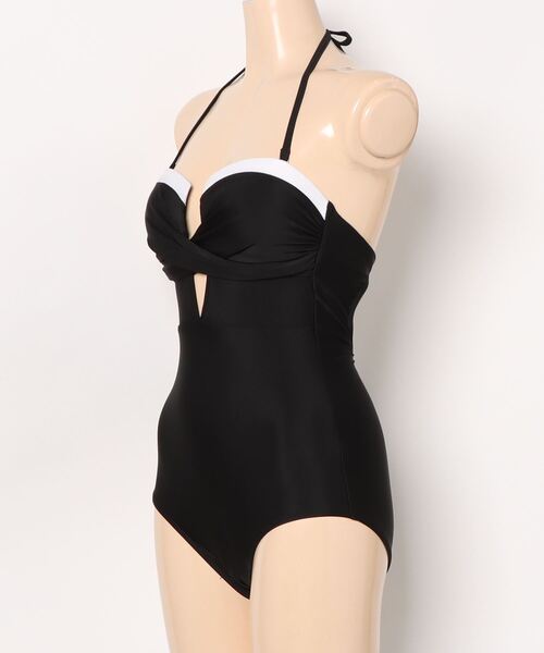 LAVIA（ラヴィア）の「クロスデザインワンピースビキニ（水着・レディース・ブラック・L/M）」の3枚目の写真