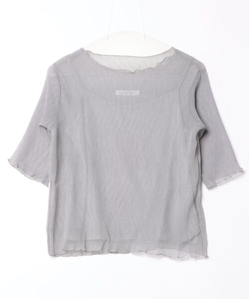 archives(アルシーヴ)の「シアー楊柳半袖ブラウス(シャツ/ブラウス・レディース・ブラック/グレー/ピンク/グリーン/アイボリー・MEDIUM)」の4枚目の写真