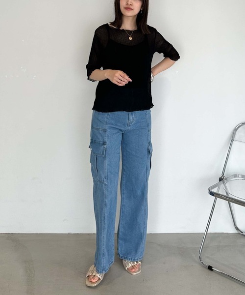 archives(アルシーヴ)の「シアー楊柳半袖ブラウス(シャツ/ブラウス・レディース・ブラック/グレー/ピンク/グリーン/アイボリー・MEDIUM)」の17枚目の写真