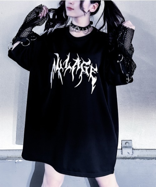 JOHN'S CLOSET(ジョンズクローゼット)の「【13】MESH ARM 2WAY METAL PRINT TEE(Tシャツ/カットソー・メンズ・ホワイト/ブラック・MEDIUM/LARGE)」の2枚目の写真
