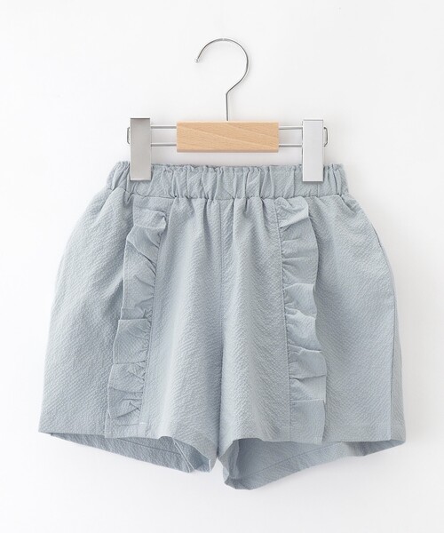 SHOO・LA・RUE（シューラルー）の「◆【110-140cm/吸水速乾】フリル使いショートパンツ（その他パンツ・キッズ・サックスブルー/ブラック/パープル・14/13/12/11）」の4枚目の写真