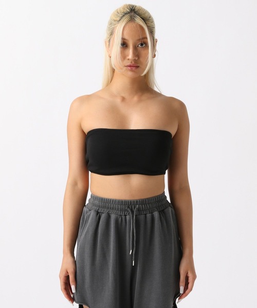 FOREVER 21（フォーエバー トゥエンティーワン）の「【2024SS】カップ付きバンドゥ（チューブトップ・レディース・ブラック/オフホワイト・FREE）」の7枚目の写真