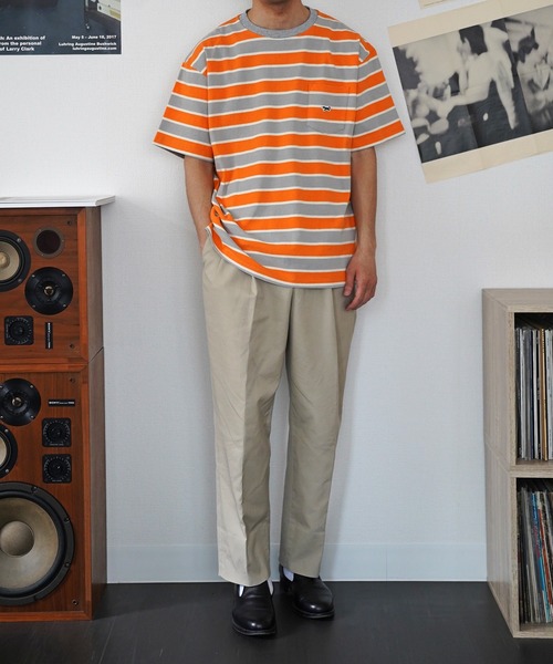 PENNEYS(ぺニーズ)の「【PENNEY'S ぺニーズ】 THE FOX MULTI BORDER POCKET TEE ボーダーTEE(Tシャツ/カットソー・メンズ・オレンジ/ブラウン・LARGE/MEDIUM)」の3枚目の写真