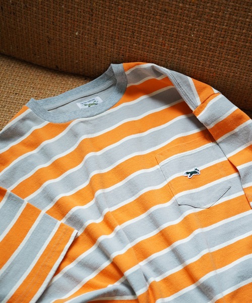 PENNEYS(ぺニーズ)の「【PENNEY'S ぺニーズ】 THE FOX MULTI BORDER POCKET TEE ボーダーTEE(Tシャツ/カットソー・メンズ・オレンジ/ブラウン・LARGE/MEDIUM)」の5枚目の写真
