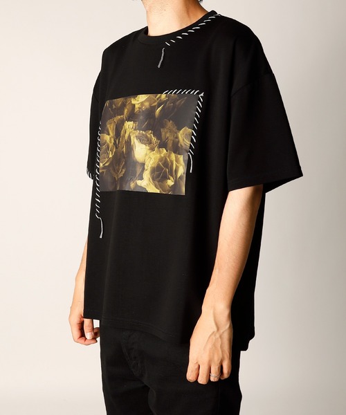 INASTUDIOS ZOO（イーナストゥディオスズー）の「「INASTUDIOS SELECT」ダンボールニット ハンドステッチ ルーズフィット プリントTシャツ（Tシャツ/カットソー・メンズ・ホワイト/ブラック/チャコールグレー・LARGE/X-LARGE/MEDIUM）」の7枚目の写真