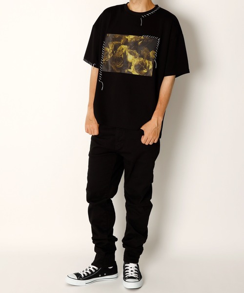 INASTUDIOS ZOO（イーナストゥディオスズー）の「「INASTUDIOS SELECT」ダンボールニット ハンドステッチ ルーズフィット プリントTシャツ（Tシャツ/カットソー・メンズ・ホワイト/ブラック/チャコールグレー・LARGE/X-LARGE/MEDIUM）」の9枚目の写真