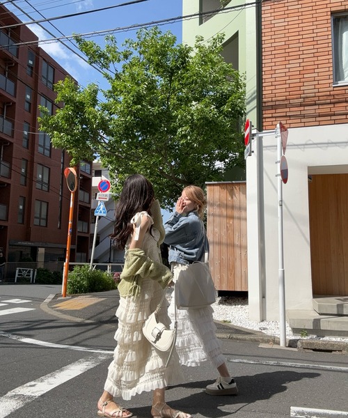 RiLi（リリ）の「肩リボンティアードキャミワンピ【RL】（ワンピース・レディース・ホワイト/ブラック/アイボリー・FREE）」の15枚目の写真