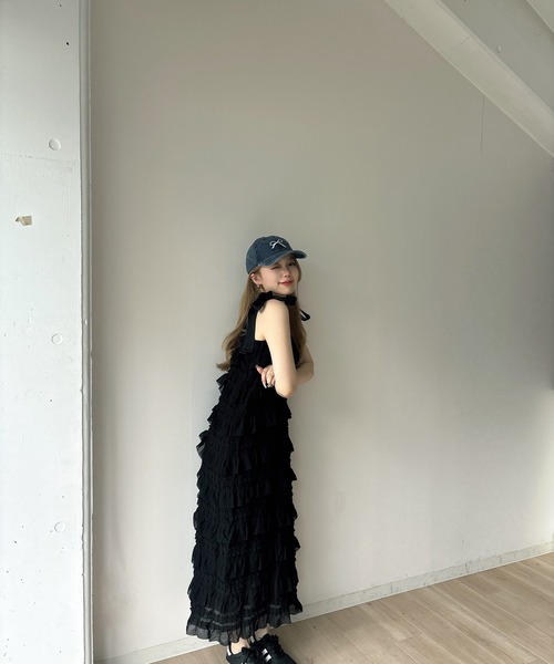 RiLi（リリ）の「肩リボンティアードキャミワンピ【RL】（ワンピース・レディース・ホワイト/ブラック/アイボリー・FREE）」の10枚目の写真