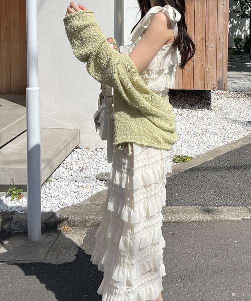 RiLi（リリ）の「肩リボンティアードキャミワンピ【RL】（ワンピース・レディース・ホワイト/ブラック/アイボリー・FREE）」の9枚目の写真