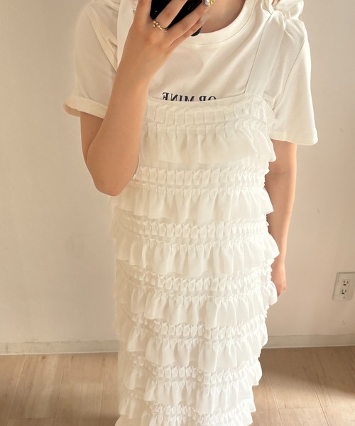 RiLi（リリ）の「肩リボンティアードキャミワンピ【RL】（ワンピース・レディース・ホワイト/ブラック/アイボリー・FREE）」の20枚目の写真